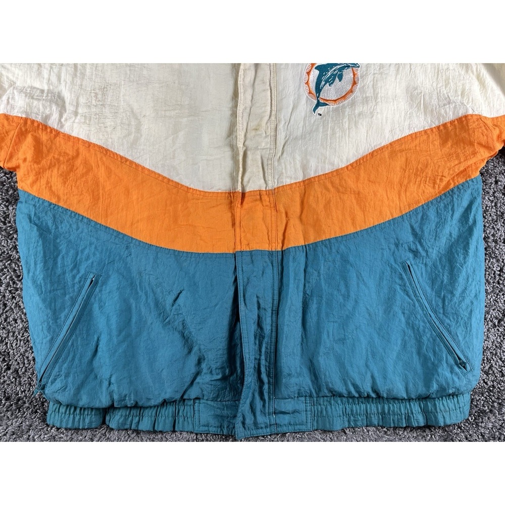 NFL Authentic Proline By Apex One Miami Dolphins Nylon Jacket Size XL Full Zip - Picture 9 of 16